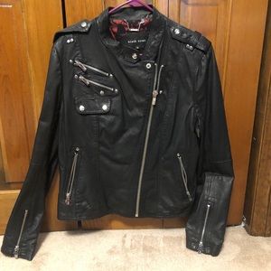 Genuine leather jacket with zippers & lace